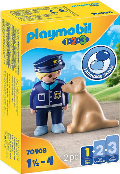 Playmobil® 1.2.3 Policía Con Perro Intek 70408 0