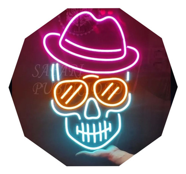 Cartel Calavera  En Neón Led Deco  / Personalizados / Figura 0