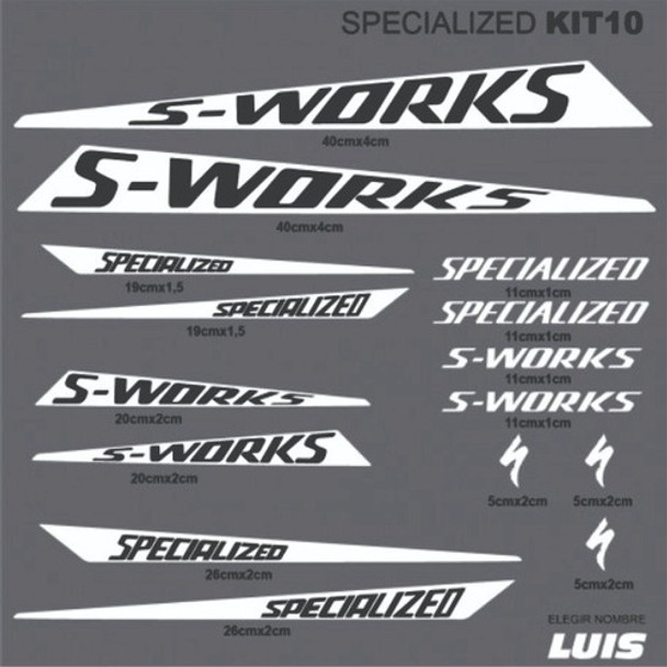 Juego Calcos Specialized S-work 0 Juego Calcos Specialized S-work 0