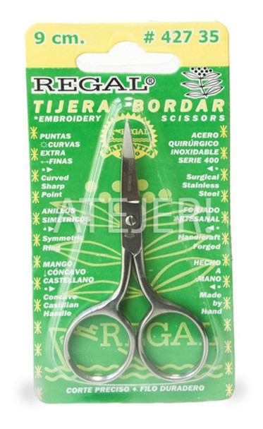 Tijera Para Bordar Curva Marca Regal - Art 42735 De 9 Cm 0