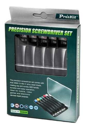 Set X6 Destornillador Precision Torx T4~t9 Proskit 3502 Htec 0