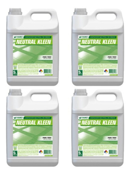 Limpiador Neutral De Pisos Neutral Kleen Thames 5lts. X4 0 Limpiador Neutral De Pisos Neutral Kleen Thames 5lts. X4 0