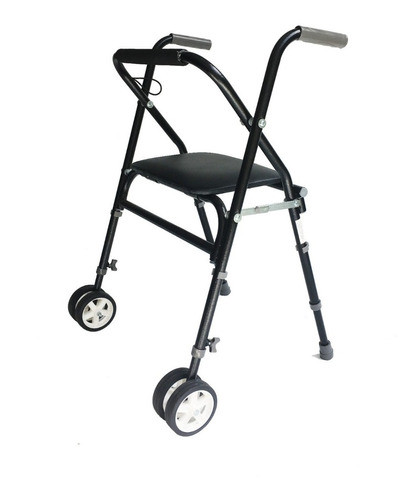 Andador Ortopedico Plegable Con Asiento Y Doble Rueda Maciza 0