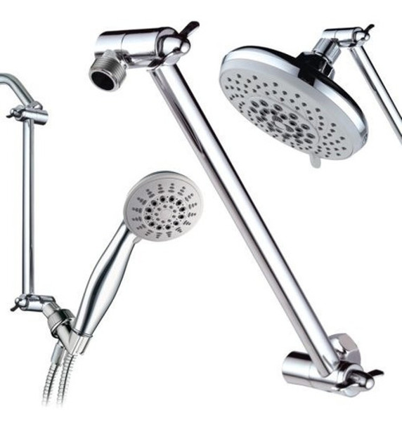 Extensión 9 Pulgadas Latón Cromo Ducha Cabeza Ajustable Altu 0