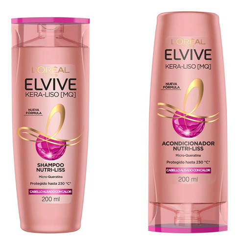 Combo Loreal Paris Elvive Kera-liso Shampoo+acond Nutri-liss 0