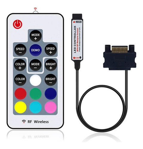 Controladora Rgb Cooler Fan 4 Pinos 12v  C/ Conexão Sata 0