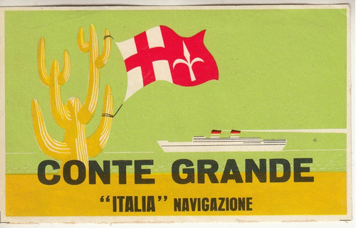 Luggage De Transatlantico Conte Grande Italia Navigazione 0