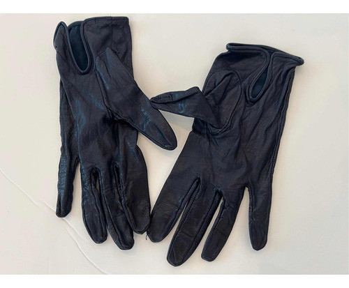 Guantes  Azules De Cuero De Oveja Exc Estado 0