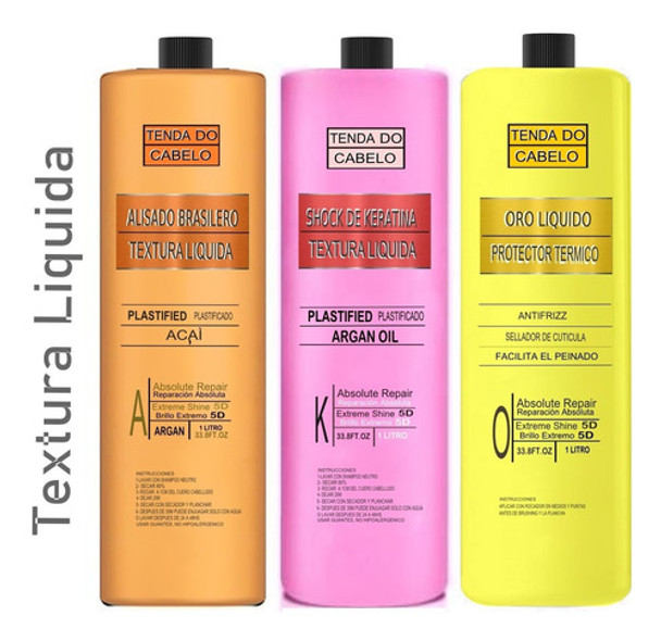 Alisado + Keratina + Oro Todos Liquidos No Es Crema 3 X 1 L 0 Alisado + Keratina + Oro Todos Liquidos No Es Crema 3 X 1 L 0