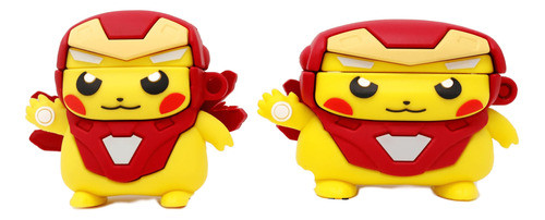Capa Compatível AirPods Pro Silicone Pikachu/homem De Ferro 0