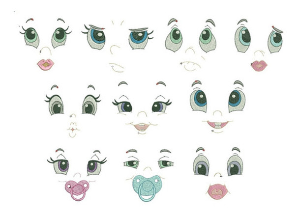 Diseño Matrices Maquinas Bordadoras Caritas Ojos Sonrisa 3 0