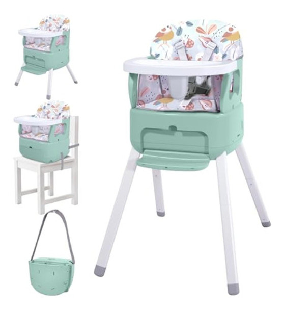 Trona Convertible Portátil 4 En 1 Para Bebés Y 0