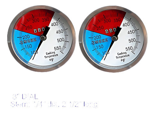3  550f (2-pack) Parrilla Y Termómetro De Fumador, Indicador 0