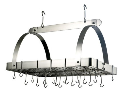 Rack Rectangular Para Macetas Con Rejilla Y 24 Ganchos, Níqu 0