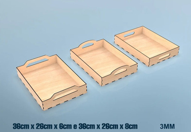 Vetor Bandejas 3mm Corte Laser Mdf 0