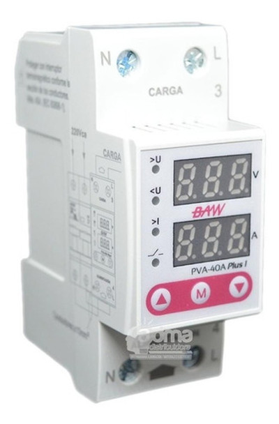 Protector Tension Monofasico Din 40a.volt-amper Pva-40 Baw 0