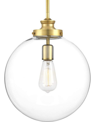 Colgante De Granja De Vidrio Transparente De 1 Luz De La Col 0