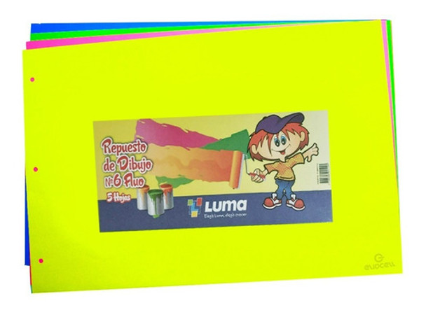 Repuesto Dibujo N 6 Luma Fluo Surtidos Para Carpeta Escolar 0 Repuesto Dibujo N 6 Luma Fluo Surtidos Para Carpeta Escolar 0