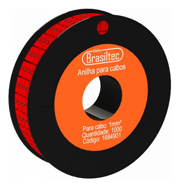 Anilha Numero 0 Cor Vermelha Para Cabo 1mm Rolo Com 1000pcs 0