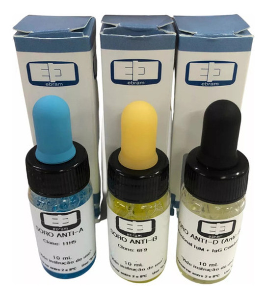 Kit Tipagem Sanguínea Ebram Soros Anti A/b/d 0