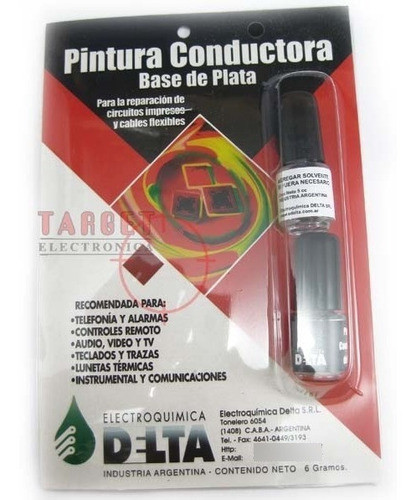 Pintura Conductora Base De Plata Delta 6 Gr 0