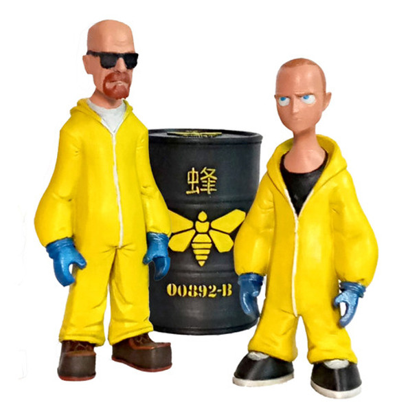 Figuras Breaking Bad Walter, Jesse Y Barril 3d 0