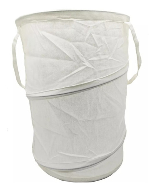 Cesto De Tela Cilindro Plegable 56 X 38 Cm, Color Blanco 0 Cesto De Tela Cilindro Plegable 56 X 38 Cm, Color Blanco 0