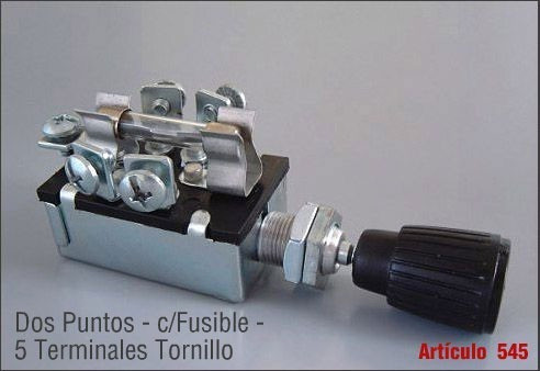 Llave 2 Puntos Con Fusible 5 Terminales C/tornillo Nacional! 0