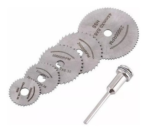 5 Discos De Corte Para Minitorno Con Mandril 1/8 + Adaptador 0
