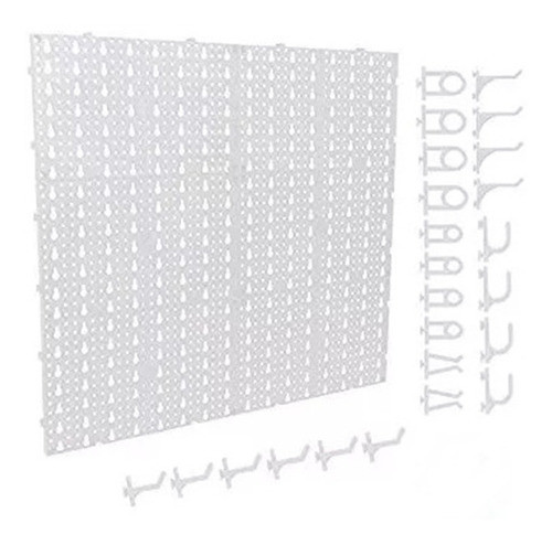 Painel P/ Ferramentas Plástico Perfurado Organizador Branco 0