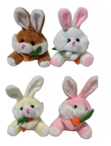 Llavero Conejo De Peluche Con Zanahoria Conejito Tierno 0