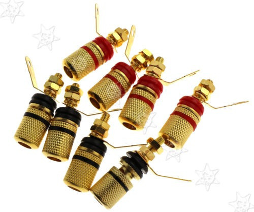 8pcs Aleación Altavoz Spade Terminal Enlace Entradas Cable C 0