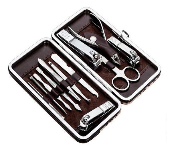 12pcs Pedicura Clippers Limpiador Cutícula Set Grooming Kit 0