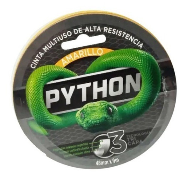 Cinta Multiusos Alta Resistencia Python Amarillo 48 X 9 Mm 0