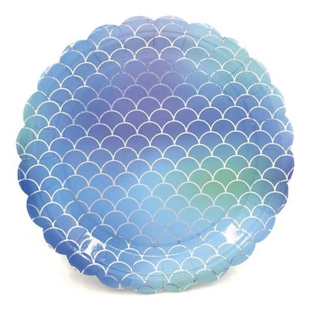 Plato Escamita- 23 Cm X 10 Unidades- Universo Mágico- 0