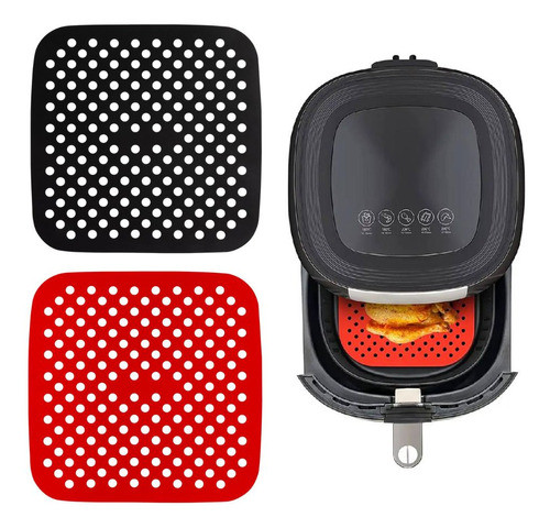 Tapete Protetor Manta Silicone Quadrado Air Fryer Fritadeira 0