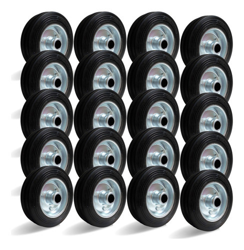 20 Rodas Borracha Maciça 4  -100mm Rolamento Rolete Beltools 0