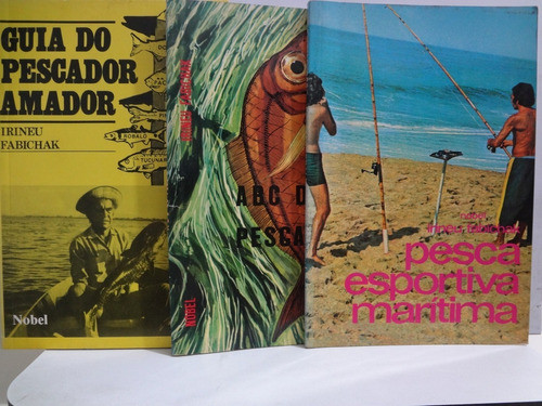 3 Livros Pesca Esportiva Maritima + Guia Pescador Amador + 1 0