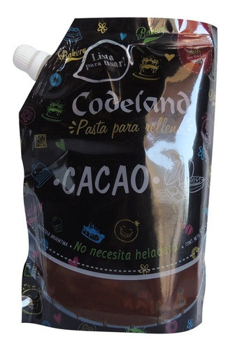 Pasta Relleno Cacao Codeland X 500 Grs 0