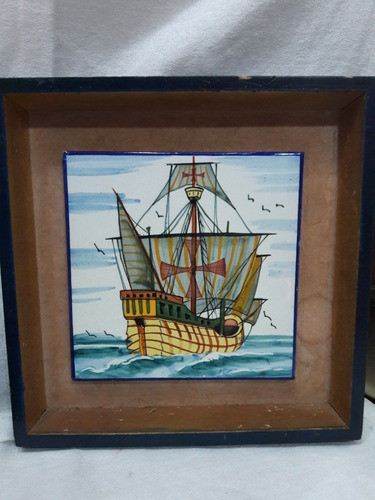 Cuadro Azulejo Barco Carabela Española 0