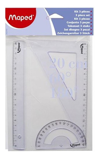 Kit Escolar Maped. Regla, Escuadra, Transportador 0