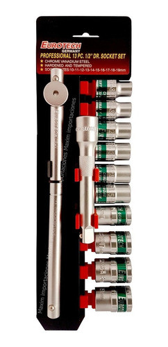 Tubos Dados Enc 1/2  - Juego 10 A 19 Mm Y Acces. - Eurotech 0