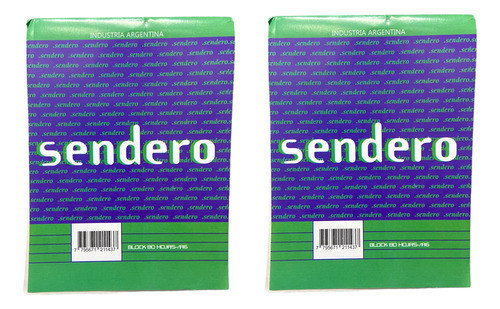 2 Block Sendero A6 Esquelita 80 Hjs Lisas Recicladas 10x15cm 0