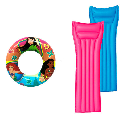 Combo Bestway 2 Colchoneta Clasica + Salvavida Niña Princesa 0