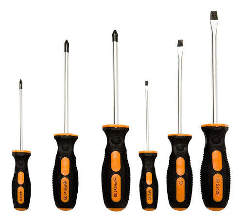 Juego Destornilladores Plano Philips 6 Unidades Kit Set 0