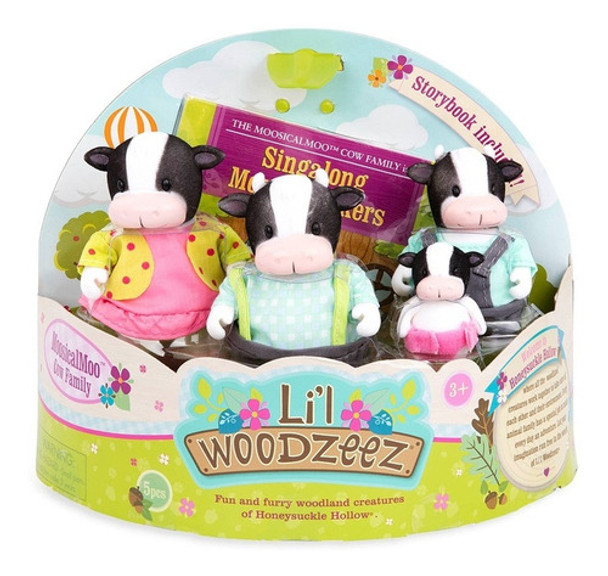 Lil Woodzeez 6195 Set Familia De Vacas X4 Figuras Animales 0