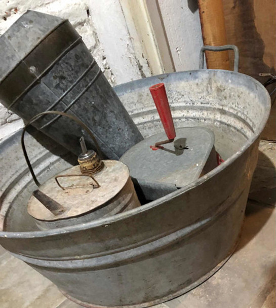 Antiguo Y Grande Fuenton Palangana En Zing Y Varios Vintage 0