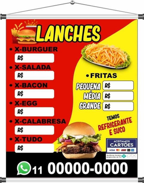 Banner Temos Lanche 100x70cm Modb33 0