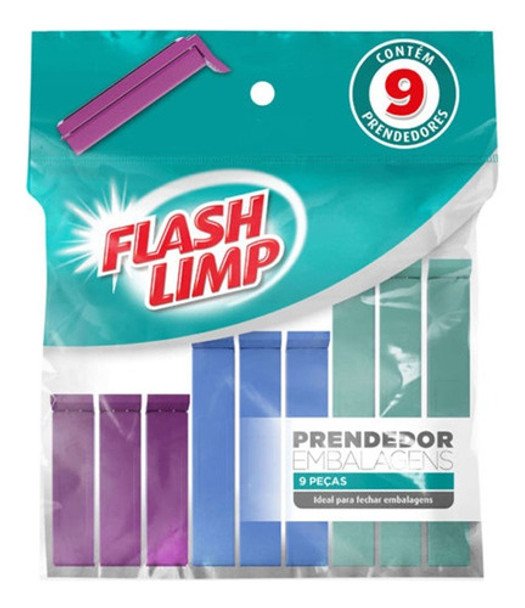 Prendedor Fecho Para Embalagens 9 Peça Flash Limp Oferta 0