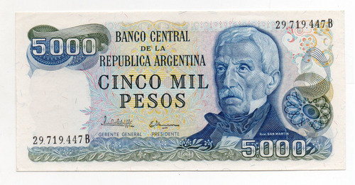 Billete Argentina 5000 Pesos Ley Bottero 2474 0